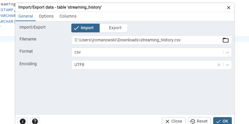 Importer un fichier CSV dans votre table