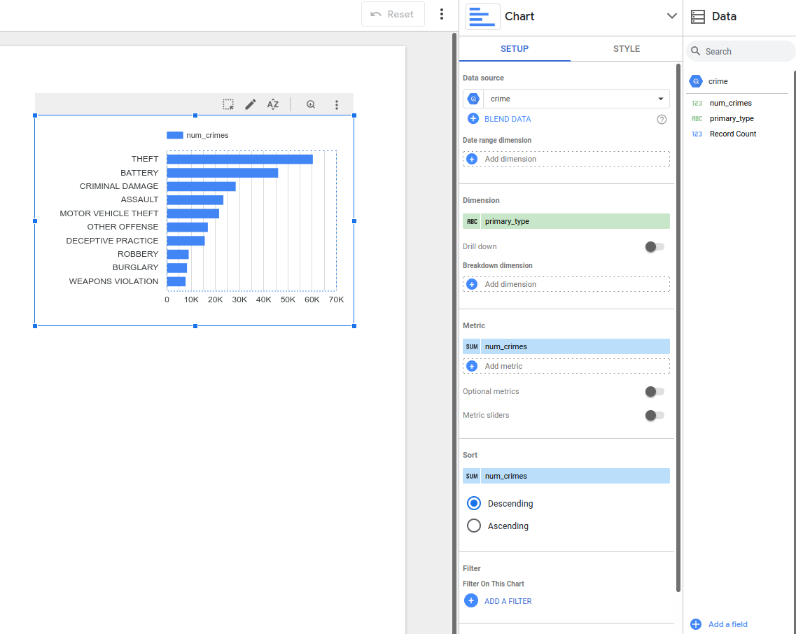 Créer un rapport avec BigQuery et Looker